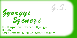 gyorgyi szenczi business card